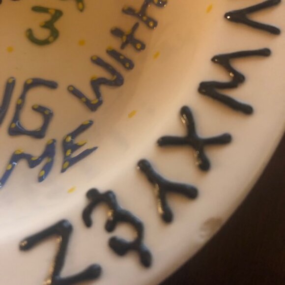 Bowl for a Child; Reads "ABC 123 SING WITH ME"; Handmade; SWEET!; Pre-owned; - Picture 6 of 7